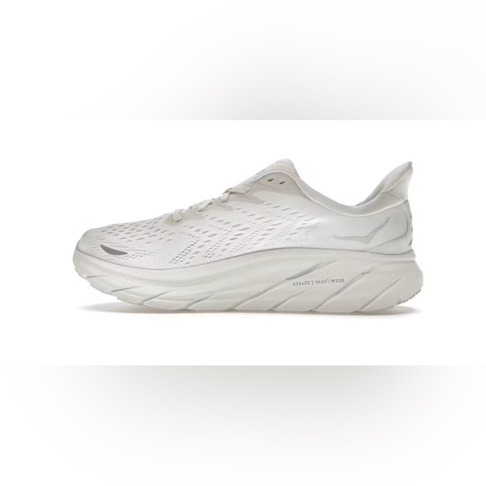 HOKA Women's Clifton 8 White Running Shoes - Picture 2 of 6